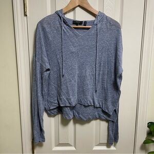 Theory blue Boxy Hoodie In Linen Knit S